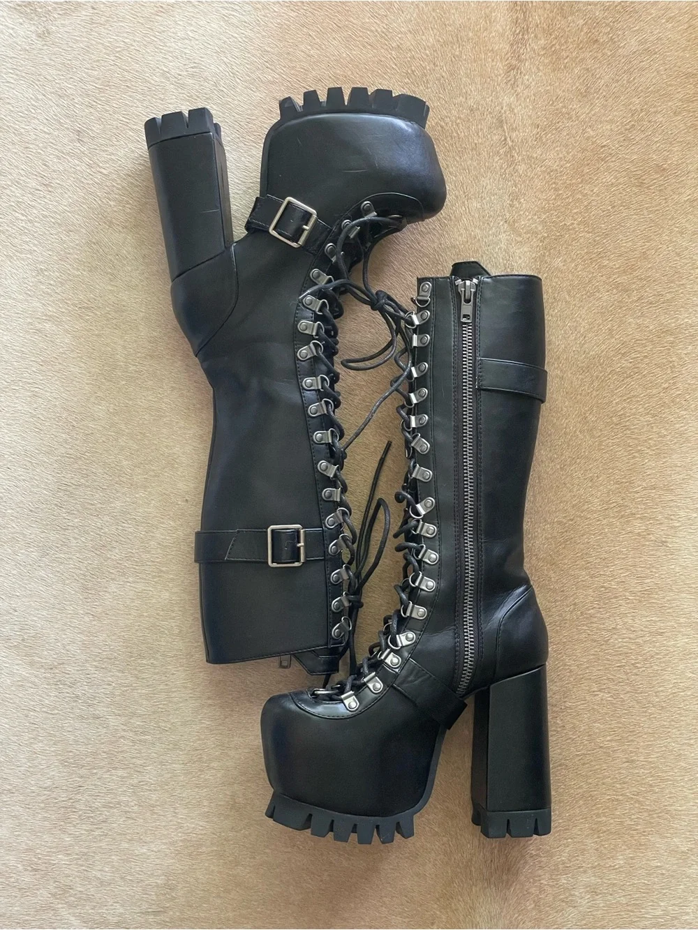 Tall Platform Lace Up Combat Boots